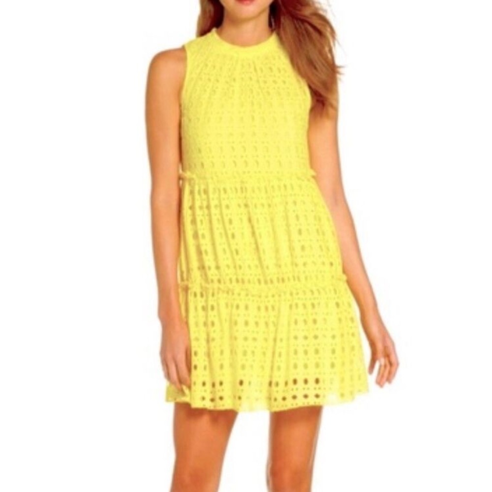 Lilly Pulitzer Indira Yellow Sleeveless Eyelet Dress